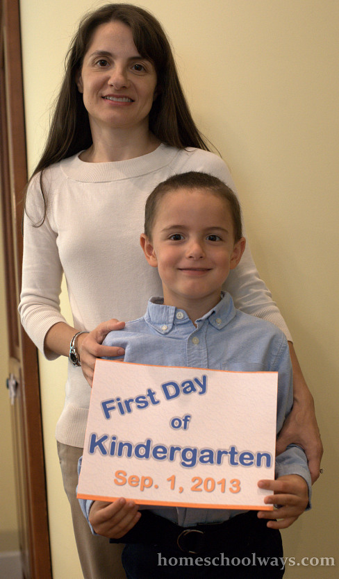 First Day of Kindergarten at Home