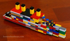 My son built this LEGO Titanic without instructions