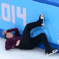 Jeremy Abbott falls during the Olympic Games in Sochi
