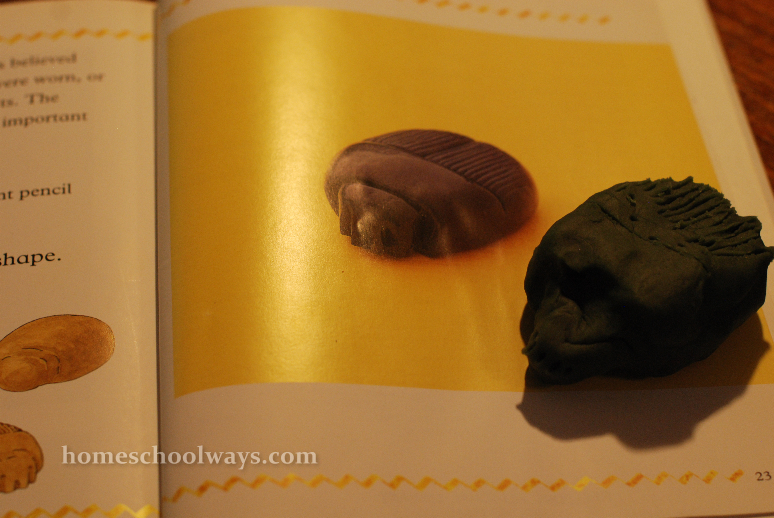 Scarab amulet out of play dough