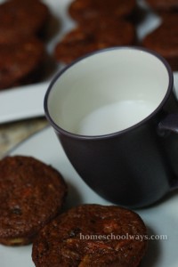 Harvest muffins with a glass of rice milk