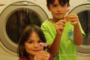 Kids showing off lolly pops