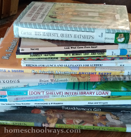 Stack of history books