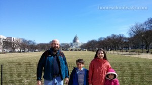 Family in front of the Capitol Building