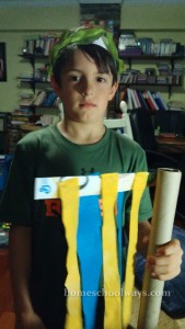Boy with flag craft