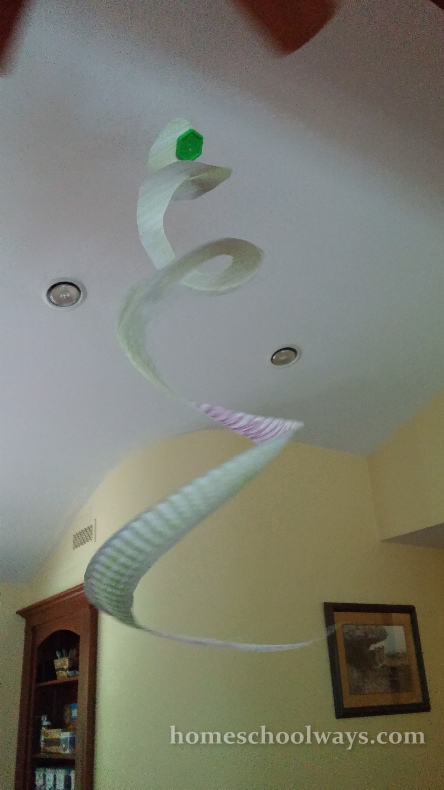 Sinbad's Valley of the Snakes craft hanging under the ceiling fan