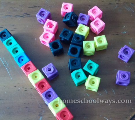 Math Linkcubes can also be used to help a child understand how a ten becomes ten ones.