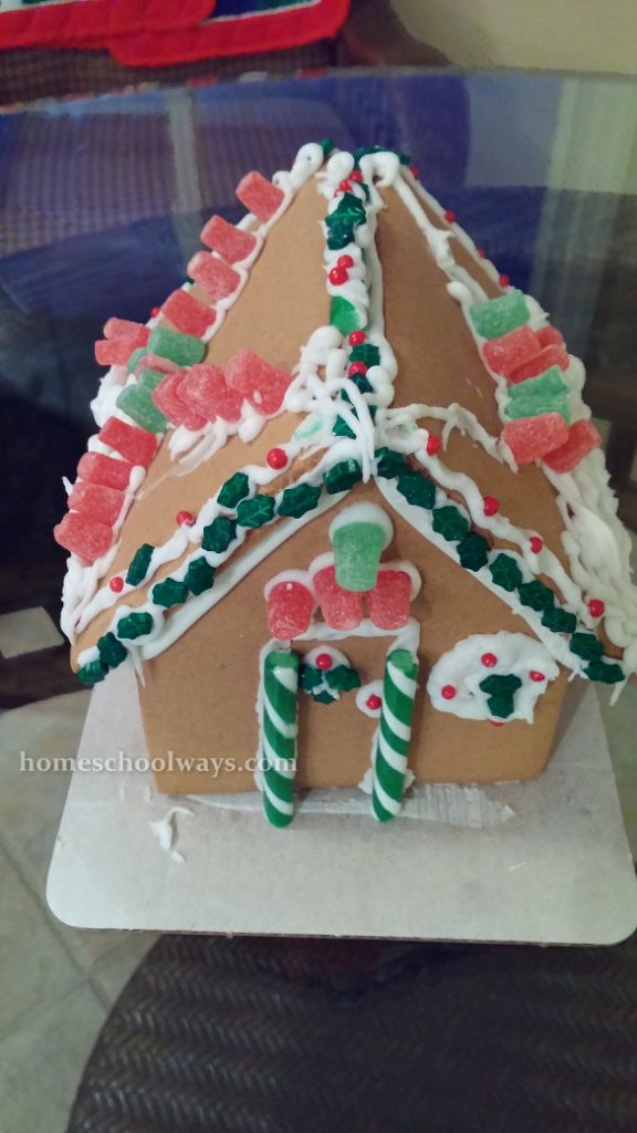 Gingerbread house decorated by children