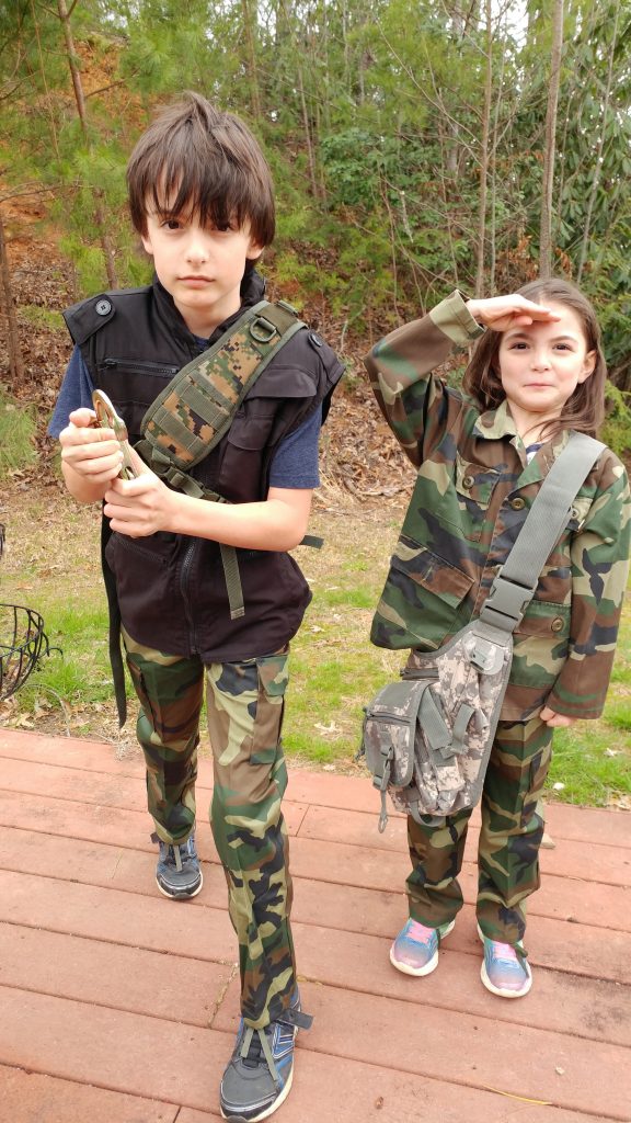Boy and girl in camo 