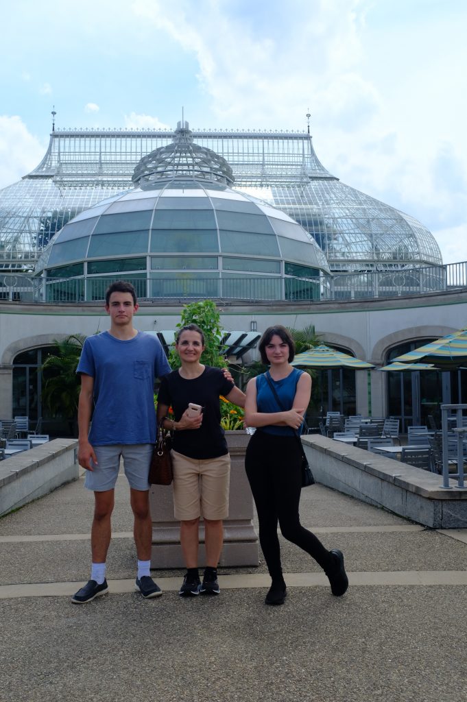 Mom and teenage children at Phipps Conservatory