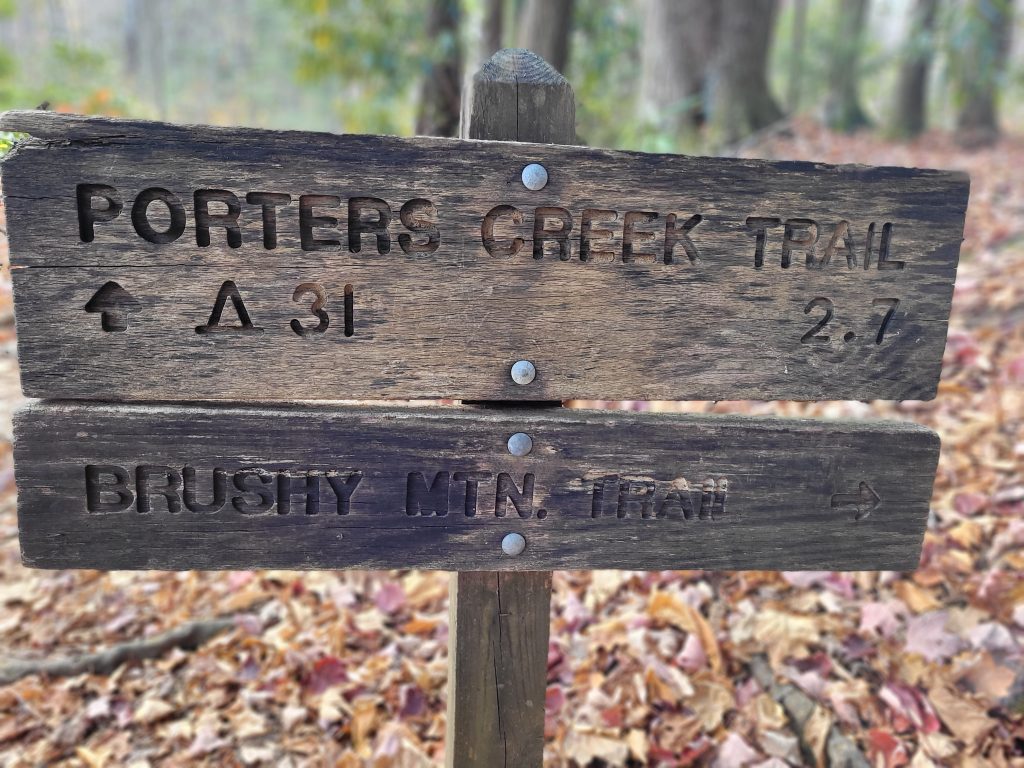 Porters Creek Trail Sign
